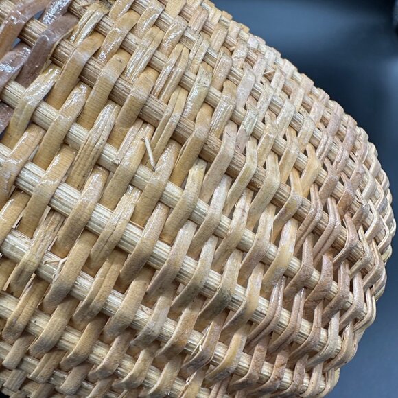 Vintage Nantucket Baskets Handcrafted Woven Swing Handle Set of 2 Boho Farmhouse - Picture 11 of 12